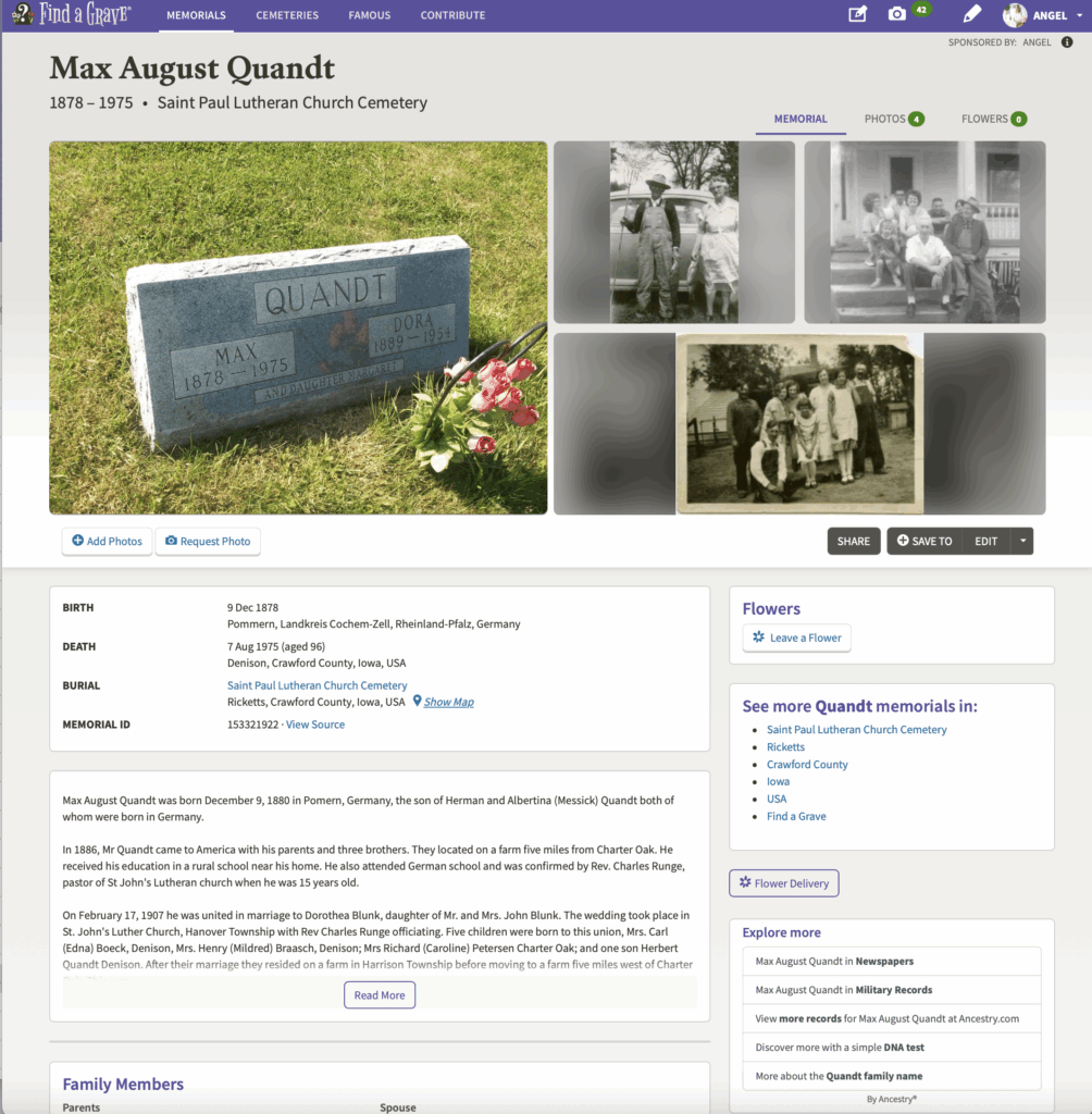 FindAGrave.com Gravesite